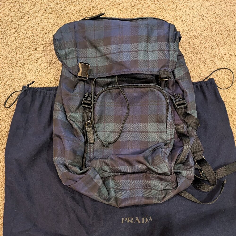 Prada Women's nylon flap backpack